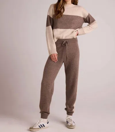 Bella Dahl Slouchy Crew Neck Sweater In Oat & Fawn In Multi