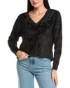 Bella Dahl Slouchy V-neck Sweater In Black