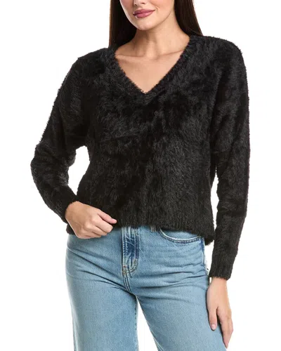 Bella Dahl Slouchy V-neck Sweater In Black