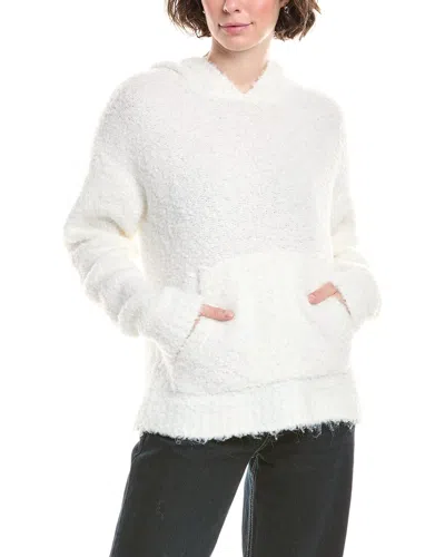 Bella Dahl Slouchy Wool-blend Hoodie Sweater In White