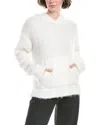 Bella Dahl Slouchy Wool-blend Hoodie Sweater In White