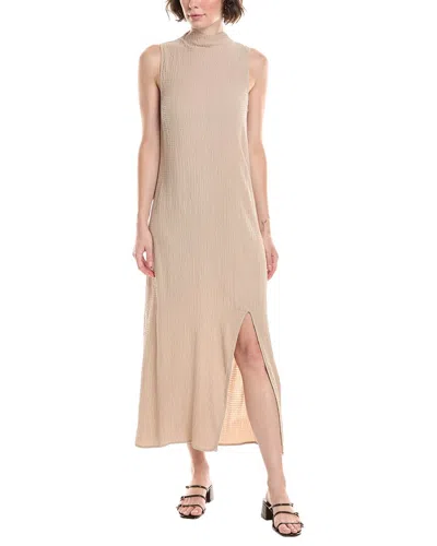 BELLA DAHL BELLA DAHL SMOCK TEXTURED MOCK NECK MIDI DRESS