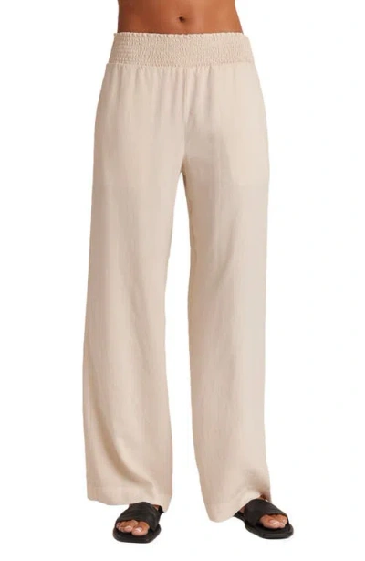 Bella Dahl Smock Waist Wide Leg Pants In White/sand/black