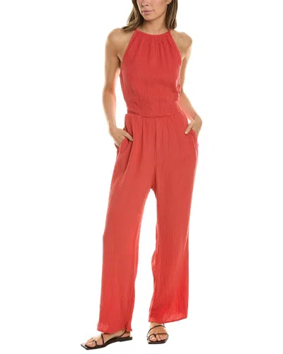 Bella Dahl Smocked Back Cami Jumpsuit In Orange
