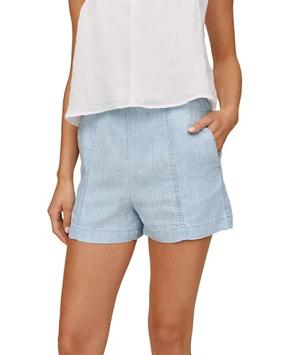 Bella Dahl Smocked Back Seamed Shorts In Blue