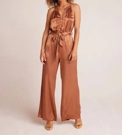 Bella Dahl Smocked Halter Neck Jumpsuit In Curaco Coconut
