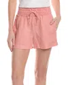 Bella Dahl Frayed Pocket Shorts In Red