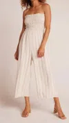 Bella Dahl Smocked Strapless Jumpsuit In Playa Sand Stripe In Multi