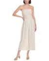 Bella Dahl Smocked Strapless Jumpsuit In Playa Sand Stripe
