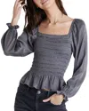 Bella Dahl Smocked Top In Gray