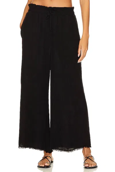 Bella Dahl Smock Waist Wide Leg Pants In Vintage Black
