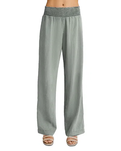 Bella Dahl Smocked Wide Leg Pants In Green