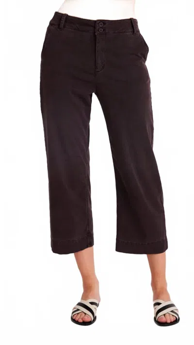 Bella Dahl Sofia Wide Leg Crop Pants In Soft Black In Brown