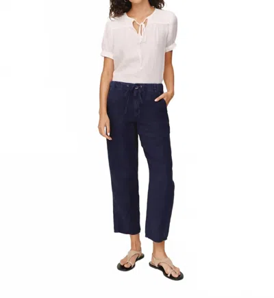 Bella Dahl Soft Barrel Zip Front Trousers In Nautical Night In Blue