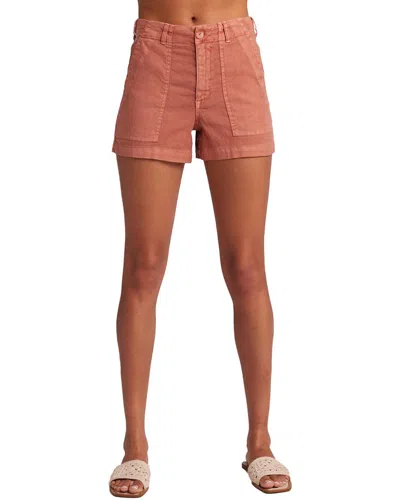 Bella Dahl Sol Utility Tab Linen-blend Short In Brown