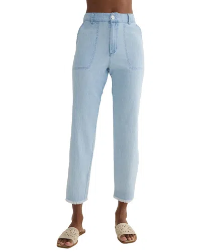Bella Dahl Sonny Fray Linen-blend Utility Pant In Blue