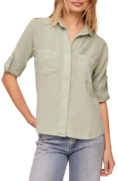 Bella Dahl Split Back Button-up Shirt In Green