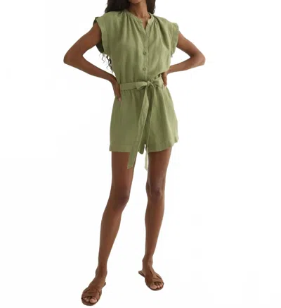 Bella Dahl Split Detail Romper In Summer Moss In Green