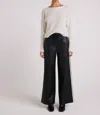 Bella Dahl Sport Stripe Wide Leg Pant In Black In Black