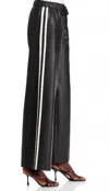 Bella Dahl Sport Stripe Wide Leg Pants In Black In Black
