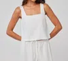 Bella Dahl Square Neck Button Back Tank In White