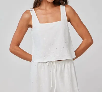 Bella Dahl Square Neck Button Back Tank In White
