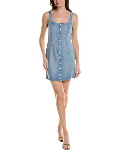 Bella Dahl Square Neck Button Front Mini Dress In Blue