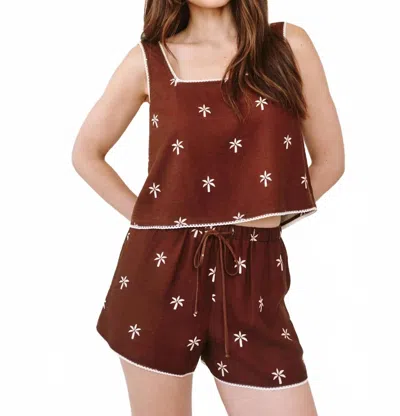 Bella Dahl Square Neck Trimmed Tank In Coconut Palm Print In Animal Print
