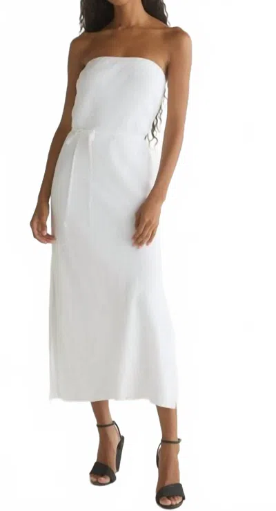 Bella Dahl Strapless Bias Maxi Dress In White