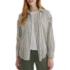 Bella Dahl Stripe Oversize Button-up Shirt In Green