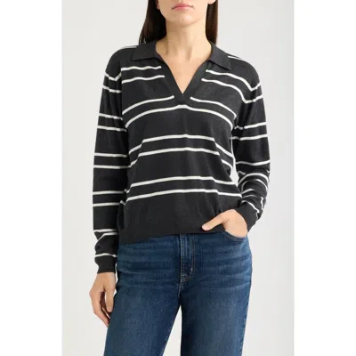 Bella Dahl Stripe Sweater In Graphite Stripe
