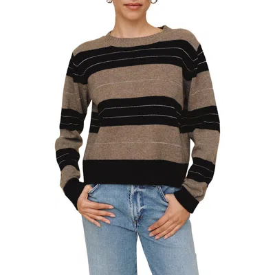 Bella Dahl Stripe Wool & Cashmere Sweater In Brown