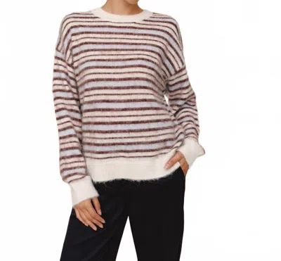 Bella Dahl Striped Crewneck Sweater In Frosty In Multi