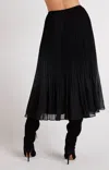 Bella Dahl Sunburst Pleat Chiffon Midi Skirt In Black In Black
