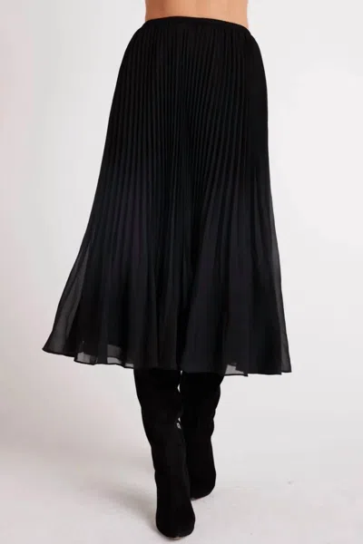 Bella Dahl Sunburst Pleated Chiffon Skirt In Black