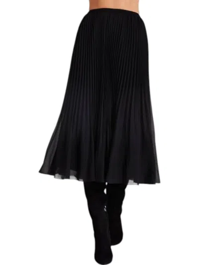 Bella Dahl Sunburst Pleated Chiffon Skirt In Black