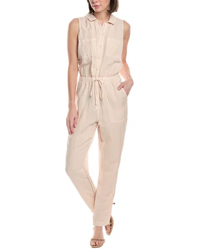 Bella Dahl Sunday-pocket Linen-blend Jumpsuit In Brown