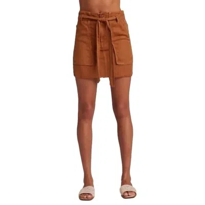 Bella Dahl Sunny Utility Skirt With Sash In Golden Henna In Brown