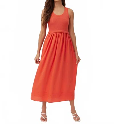 Bella Dahl Sweater Midi Dress In Bright Tangerine In Orange