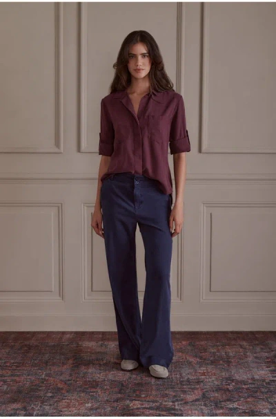 Bella Dahl Sydney Wide Leg Pant In Endless Sea In Blue