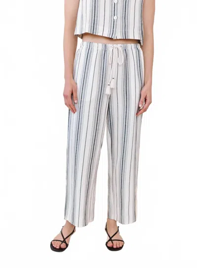 Bella Dahl Tassel Cord Drawstring Crop Pants In Boardwalk Stripe In Animal Print
