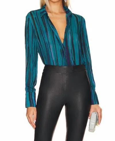 Bella Dahl Teal Stripe Top In Blue