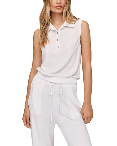 Bella Dahl Terry Sleeveless Collar Top In White