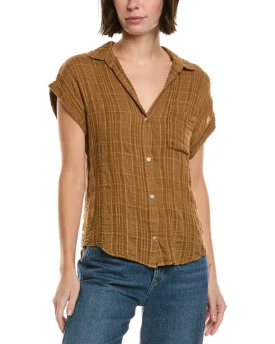 Bella Dahl Textured Gauze Top In Brown