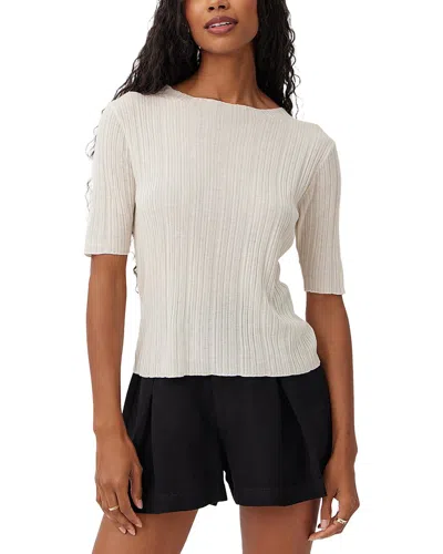 Bella Dahl Textured Ribbed Cashmere-blend Top In Neutral