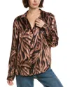 Bella Dahl Textured Satin Shirt In Brown