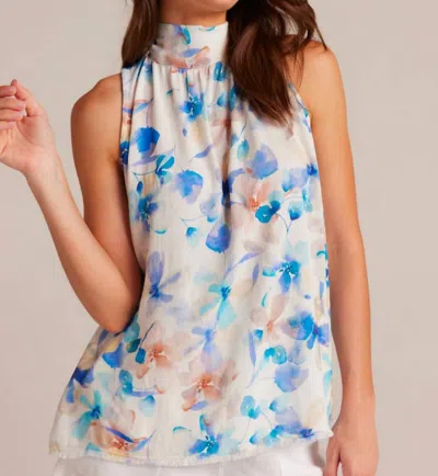 Bella Dahl Tie Back Halter Top In Malibu Floral In Blue