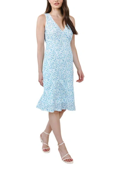 Bella Dahl Tie Back Sleeveless Midi Dress In Blue