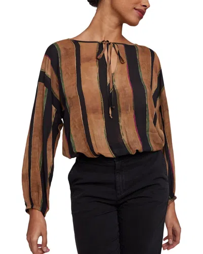 Bella Dahl Tie Up Pullover Top In Brown