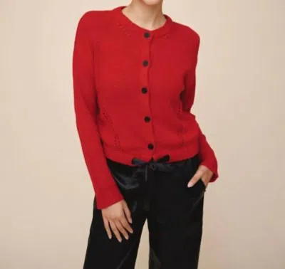 Bella Dahl Tie Waist Cardigan In Crimson Cherry In Multi